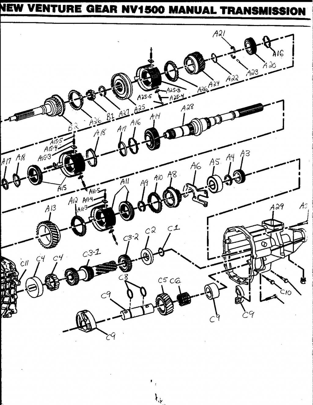 New Venture 1500 Gear Train